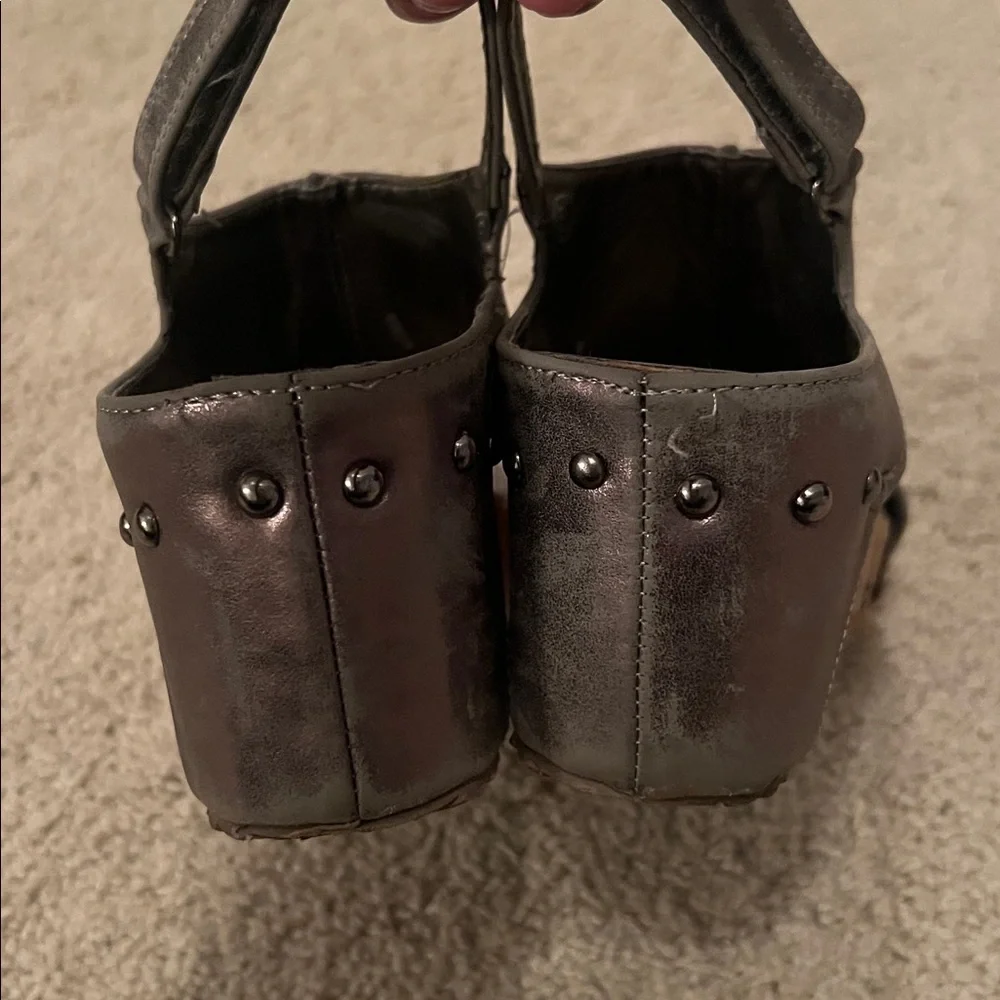 Pierre Dumas Corked Wedges Silver Metallic 6